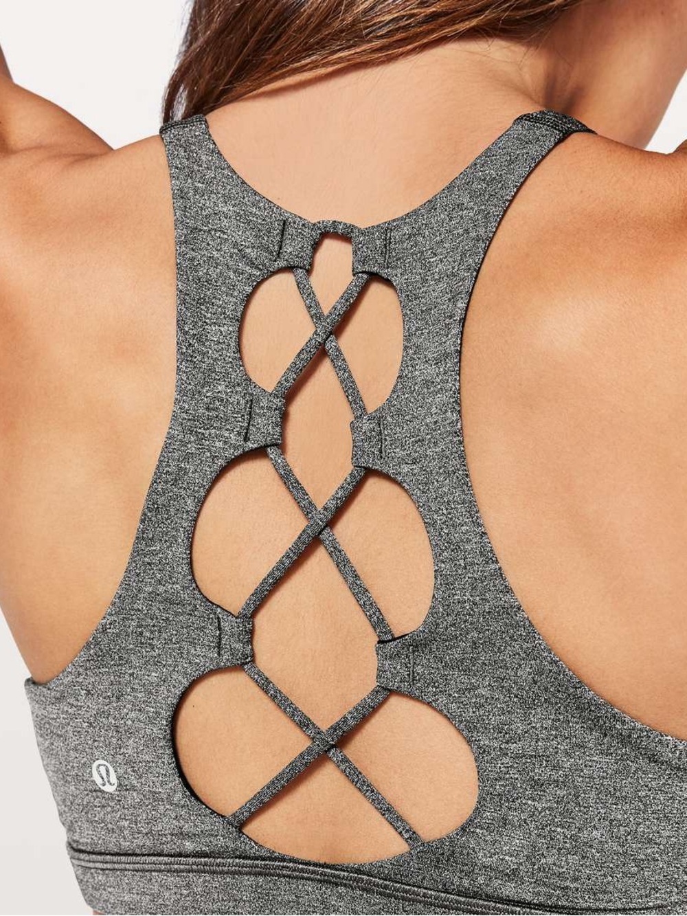 NWOT Lululemon Tied to it bra Heathered Black Size: 4 Padded - Picture 5 of 5